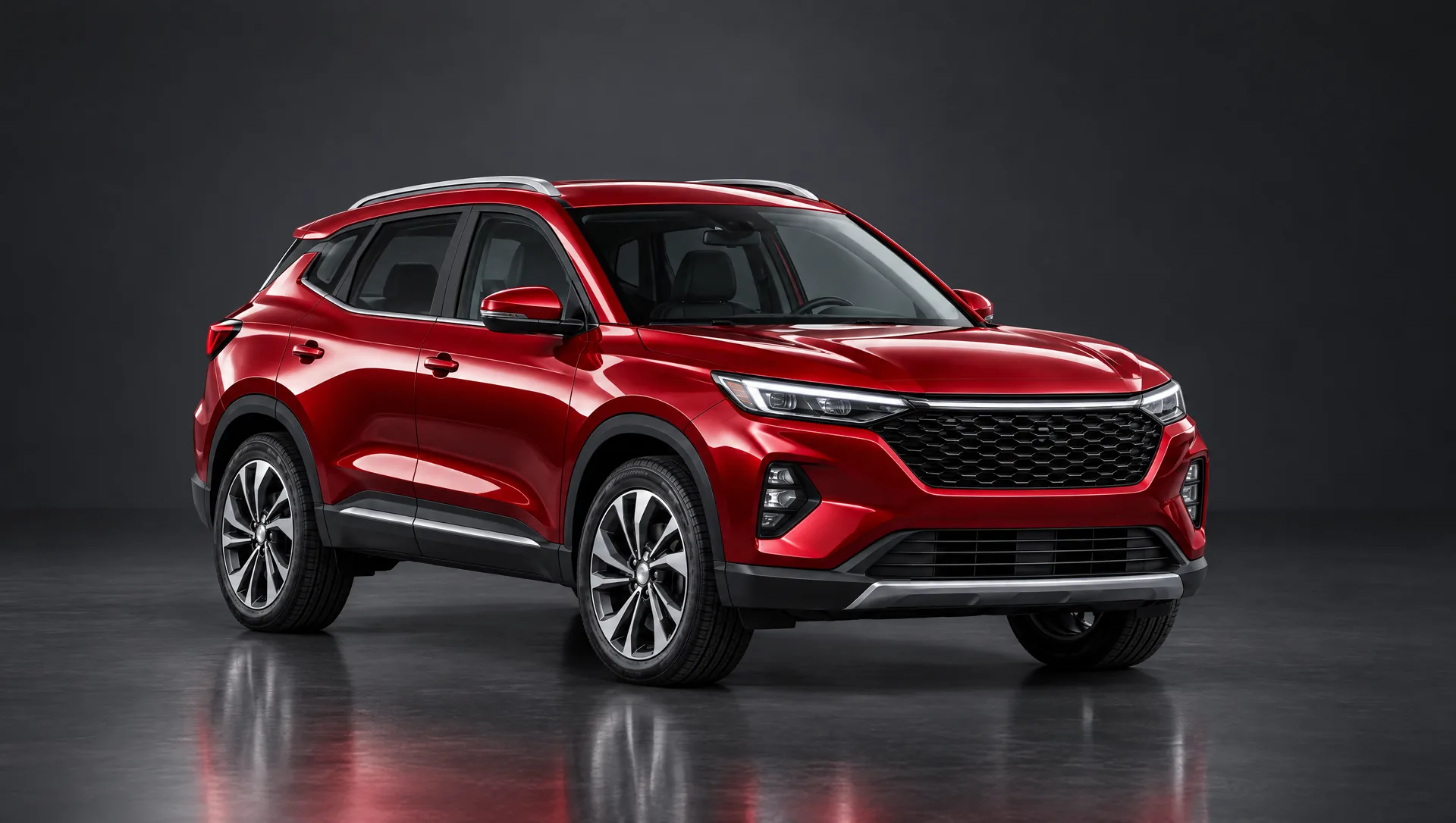 SUV compacta Rojo Carmesí metálico, vista frente